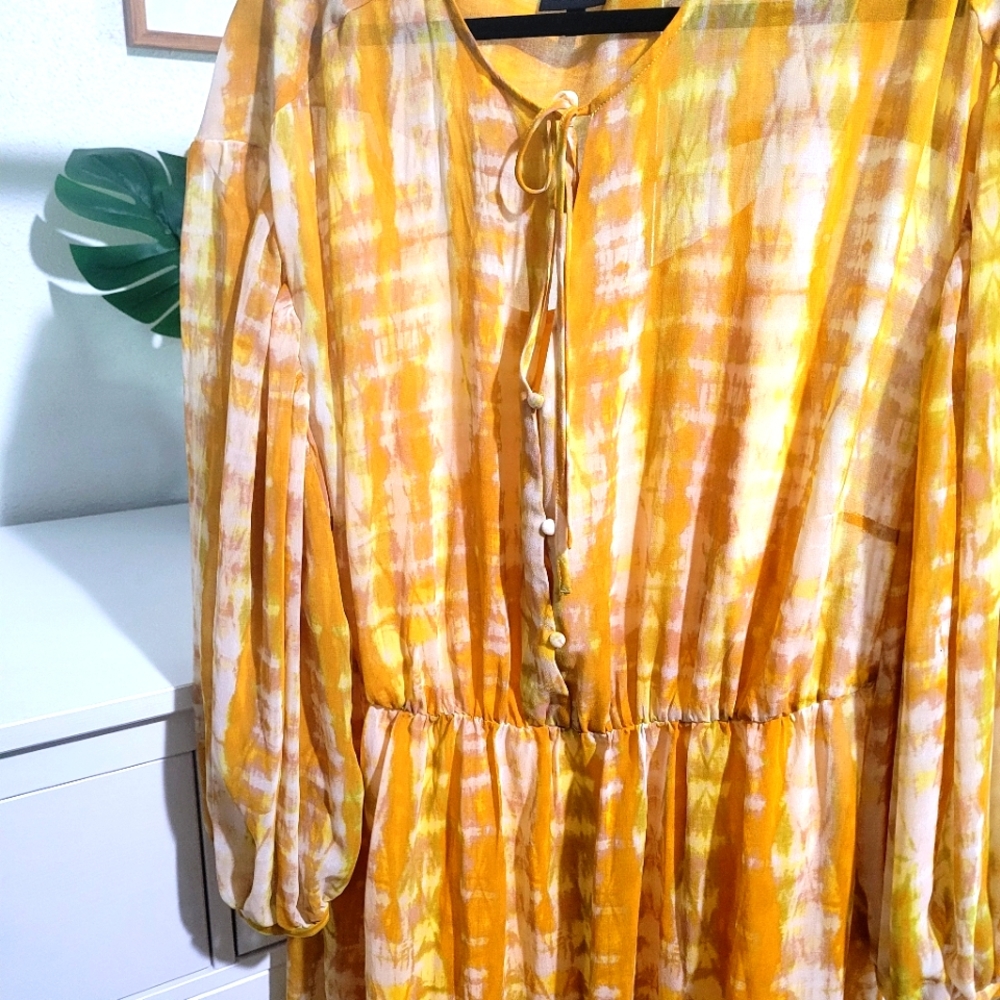 Yellow logn sleeve  dress